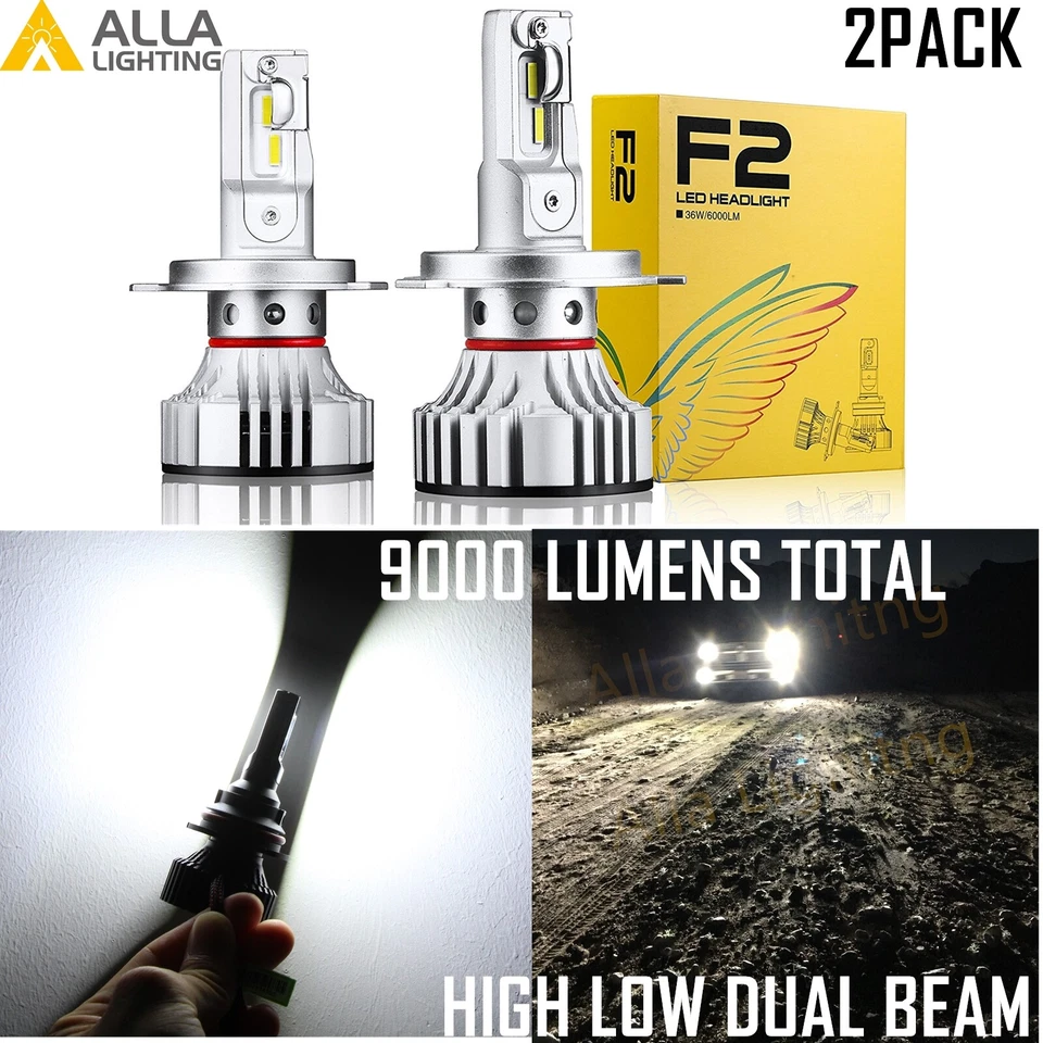 Allá Lighting 2 AÑOS DE GARANTÍA Bombilla de faro LED H4 de alta resistencia, lámpara blanca 6000K Foto 1 de 4