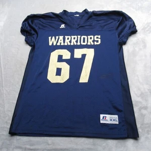 Warriors Cardoza 67 Football Jersey Mens XXL Russell Athletic Blue Game Worn - Picture 1 of 11