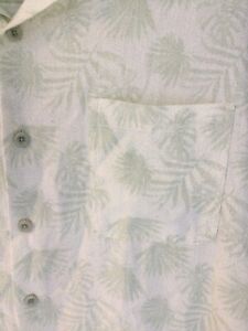 NAT NAST Men's Size XL Silk & Cotton Green White Leaves Hawaiian Shirt