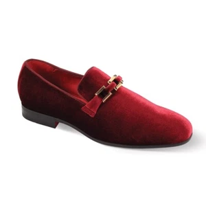 After Midnight Mens Wine Velvet Dress Loafers 7047 - Picture 1 of 1