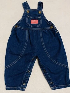Vintage Oshkosh B'gosh Jean Denim Overall Bubble Vestbak USA 3/6 Months EUC - Picture 1 of 9