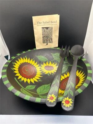 Sherwood Forest Design ~ Girasoles~ 12" Cuenco y Servidores Nuevo Foto 1 de 4