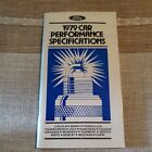 1979 FORD CAR PERFORMANCE SPECIFICATIONS OWNER GUIDE