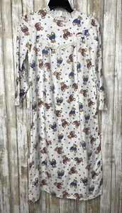 Vtg Lanz Of Salzburg Flannel Teddy Bear Print Girls Nightgown Size 10 - Picture 1 of 10