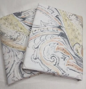 2 Pottery Barn Mallorie Reversible Organic King Shams Paisley Warm (#97) - Picture 1 of 13