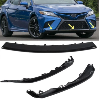 For 2018-2020 TOYOTA Camry SE XSE 3PCS Bumper Lower Grille Molding Trim Glossy Foto 1 de 4