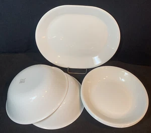 Corelle Winter Frost White Pasta Bowls Round Vegetable Bowls Oval Platter - Picture 1 of 12