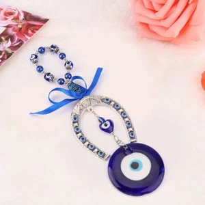 Turkish Blue Evil Eye Blessing Amulet Wall Hanging Home Decor Protector Muslim - Picture 1 of 7