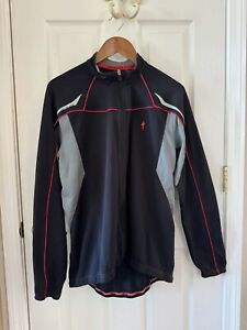 Specialized Cycling Jersey Long Sleeve Mens 2XL Black Full Zip 4 Back Pocket