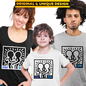 Camiseta Abstracta Novedad Diseño Icono Arte Pop Abrazando Amor Diseño Cabezas Parlantes Adulto - Imagen 1 de 28
