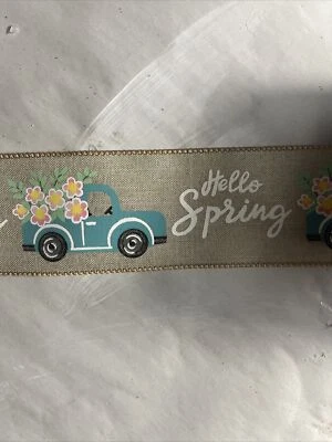 Sam's Club Members Mark Premium Wired Ribbon 50 Yrd Roll x 2.5 Inch Hello Spring - Image 1 of 3