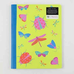 2 Composition Notebook 9.75" x 7.5" 74 pages Bugs Dragon Fly Bright - Picture 1 of 3