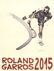 DU ZHENJUN Roland Garros French Open 2015 Poster 31-1/4 x 23-1/2 - Picture 1 of 2