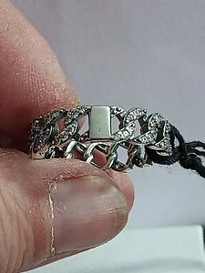 Pandora Authentic Brand New Sterling Silver Pave Cuban Chain Ring Size 789 $70ea - Picture 1 of 14