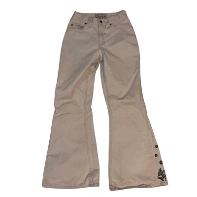 Pantalones de mezclilla Lee Pipes para niñas caqui acampanados talla 14R estilo Y2K retro años 2000 Foto 1 de 4