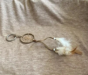 Dream Catcher Keychain Leather Beads Feathers C64-8 - Picture 1 of 2