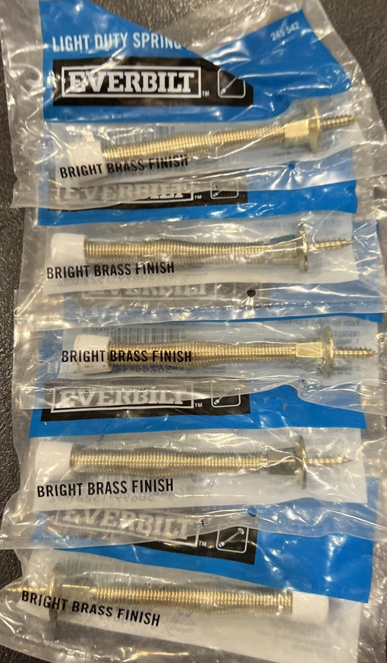 LOT OF 5 - Everbilt 245 542 3" Bright Brass Finish Light Duty Spring Door Stop - Image 1 of 1
