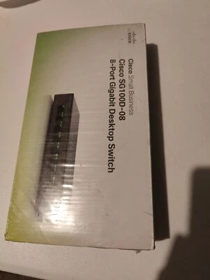 CISCO SYSTEMS MODEL SG100D-08 /  8-PORT GIGABIT SWITCH BLACK - NEW / SEALED - Image 1 of 4