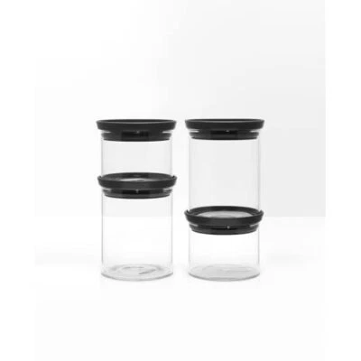 Brabantia 217463 Set di 4 barattoli impilabili (2 x 0,3 L + 2 x 0,6 L) resistent - Immagine 1 di 2
