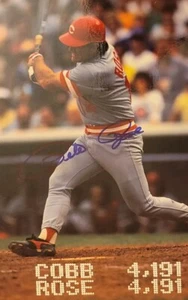 Postal firmada por Pete Rose Cincinnati Reds 8-1/2 x 10-1/4 "4191" 1963-1985 estadísticas - Imagen 1 de 3
