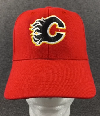 NHL Hockey CALGARY FLAMES OSFA Tela Gancho Lazo Sombrero de Pelota Ajustable Foto 1 de 4
