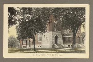 Postcard Methodist Church Fairbury IL Illinois Posted 1908 - Picture 1 of 2