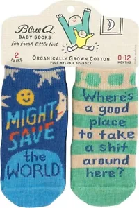 Conjunto de calcetines de bebé Blue Q dos diseños divertidos, donde hay un buen lugar para tomar una Sh*t aquí - Imagen 1 de 1