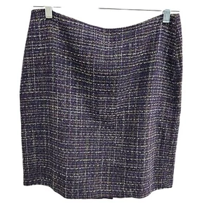 Coldwater Creek Womens Tweed Pencil Skirt Purple Sz 10 Petite - Picture 1 of 9