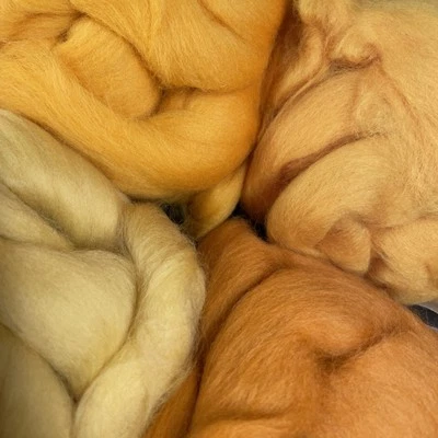 Yellow MIX Wool Merino Top Roving Fiber Solid Colors Spinning Felting 4 x 4oz Ea - Image 1 of 4