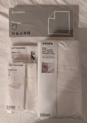 Sábana Ajustable IKEA GASPA BLANCA 100% Algodón 310 TC King NUEVA  Foto 1 de 4