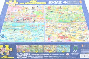 Jan Van Haasteren 4 in 1 Puzzle 500 Farm Visit Office Carnival Comic - Picture 1 of 3
