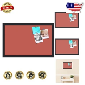Stylish 22x14 Decorative Framed Cork Board in Crimson Pastel - Home Office Decor - Picture 1 of 11