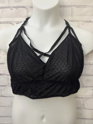 Sujetador Torrid Bralette Talla 3 Negro Sin Forro Tirantes Espalda Corredora Transparente Elástico Comodidad Foto 1 de 4