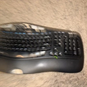 Logitech K350 Black Wave Wireless Keyboard No Unifying USB Receiver Dongle - Afbeelding 1 van 16