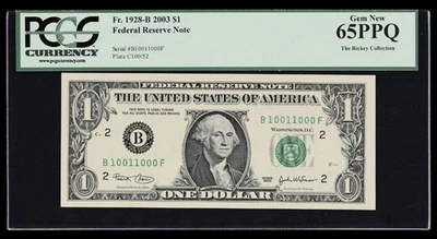 TRUE BINARY Serial Number 10011000 PCGS 65 PPQ GEM UNCIRCULATED 2003 $1 Dollar - Image 1 of 2