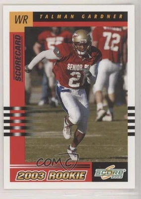 2003 Score 2003 Rookie Scorecard /500 Talman Gardner #305 Rookie RC - Image 1 of 2