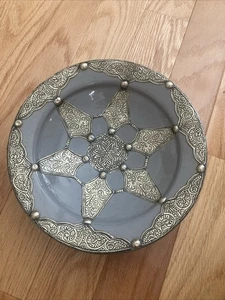 Ceramic Plates Vintage good quality bowl with painted ceramic and metal Moroccan - Picture 1 of 3