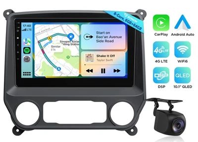 8-Core Android Auto 10.1" QLED Car Radio Stereo CarPlay GPS For GMC Sierra 14-18 - Image 1 of 4