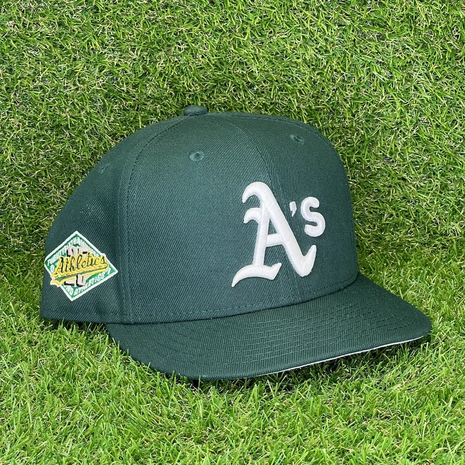 OAKLAND ATHLETICS A'S GREEN NEW ERA 59FIFTY 25TH ANNIVERSARY PATCH FITTED 7 5/8 - Image 1 of 4