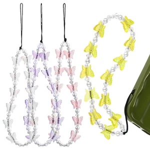 Muñequera mariposa cordón celular niña correas teléfono móvil 4 piezas para - Imagen 1 de 11