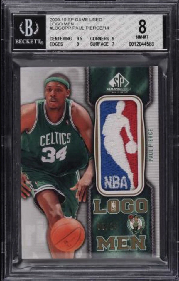 2009 SP Game Used Paul Pierce Logo Men /14 BGS 8 - Image 1 of 1