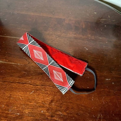 Sweaty Bands Non-Slip Athletic Headband | Red and Black Geometric Design  - Image 1 of 2