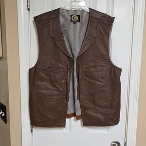 NWT BRADFORD EXCHANGE JOHN WAYNE "THE DUKE" LEATHER VEST IN SIZE L - Picture 1 of 7