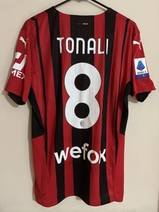 Maglia Tonali AC Milan Match Worn Issued Indossata Preparata Serie A 2021/22 - Foto 1 di 9