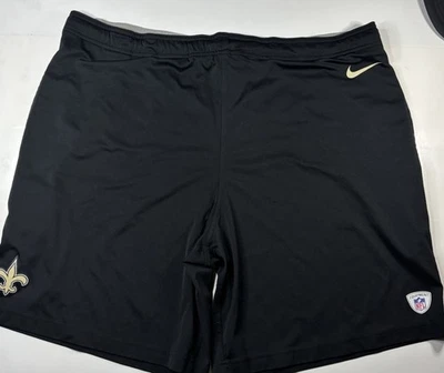 Nike NFL Equipment Dri-fit New Orleans Saints Black Shorts Size XL Back Pocket - Image 1 of 4