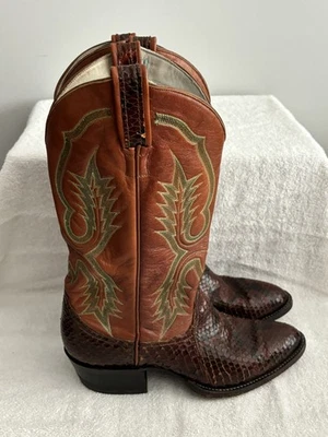 Botas Vaqueras Larry Mahan Marrón De Colección Talla 9 Hechas en EE. UU. Foto 1 de 4