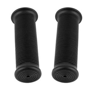 Universal 25mm Motorcycle Vintage TPU Handlebar Grips Black 2Pcs Set - Picture 1 of 4