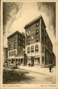 Marion,VA The Lincoln Hotel 1943 Smyth County Virginia Postcard - Picture 1 of 2