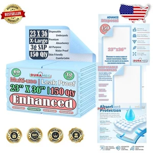 Multi-Functional Disposable Pads - 150 Pack of 23x36 Chux Pads for Pets & Adults - Picture 1 of 11