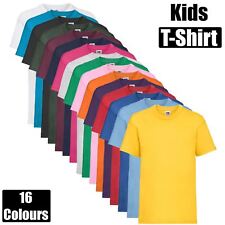 Kids Fruit Of The Loom Boys Girls School PE Uniform T-Shirt Plain Tee Cotton Top